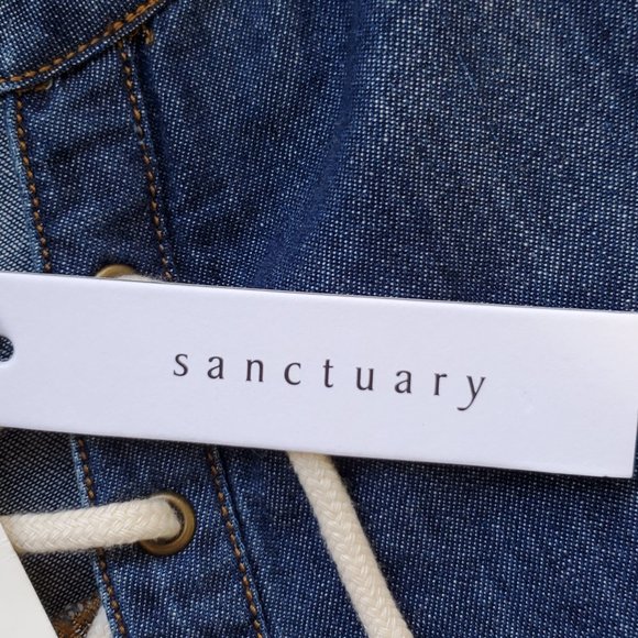 Sanctuary "Modern Desert" Faith Wash Denim Jean Shift Dress With Pockets NWT S - Picture 14 of 15